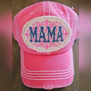 Pink 'MAMA' Embroidered Cap
